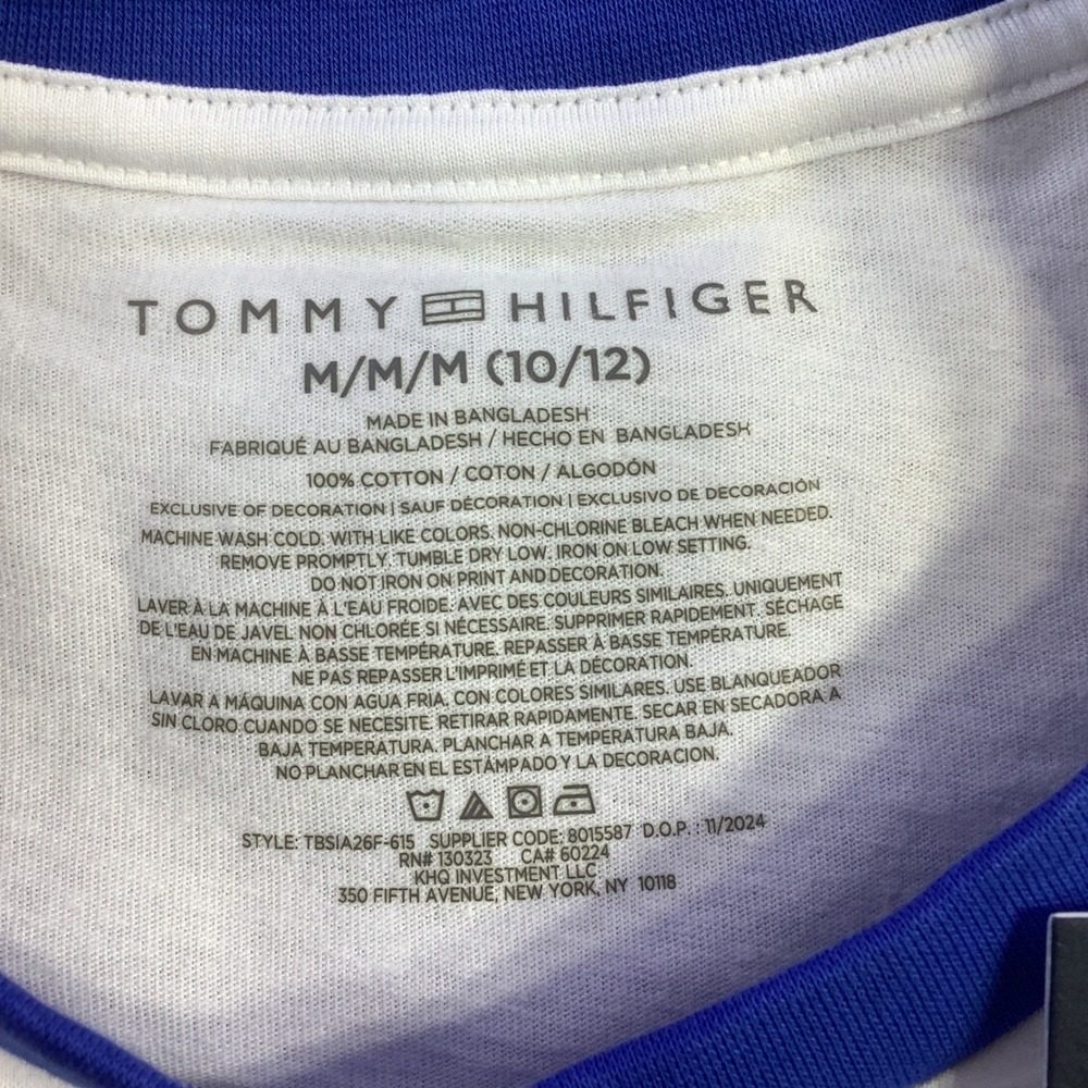 Tommy Hilfiger Boys T Shirt Size M 10/12 Colorblock Logo Graphic Tee‎ NWT - Picture 4 of 11
